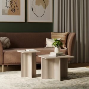 Stead 2-Piece Square Fluted Nesting Coffee Table Set