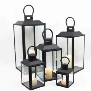 Wedding Decorative Metal Floor Lantern with Glass Cover